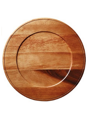 Acacia Wood Beaded Charger