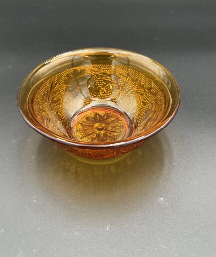 Amber Glass Sunflower Bowl