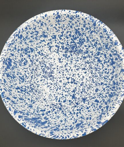 Blue and White Speckled Enamelware Large Bowl