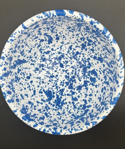 Blue and White Speckled Enamelware Salad Bowl