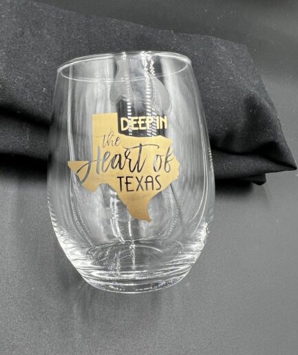 Deep in the Heart Stemless Wine Glass
