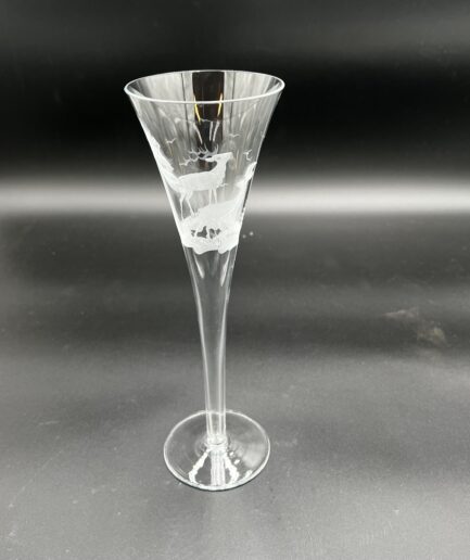 Deer Etched Trumpet Champagne Flute
