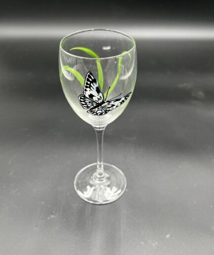Hand-painted  butterfly wine glasses