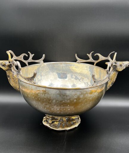 Large Silver Plated Stag Serving Bowl