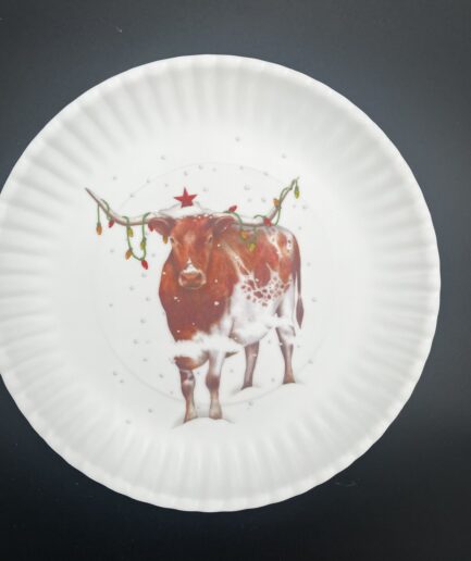 Longhorn Christmas Dinner Plate