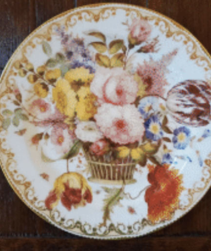 Ornate Flower Basket Metal Plate