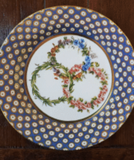 Ornate Flower Wreath Metal Plate