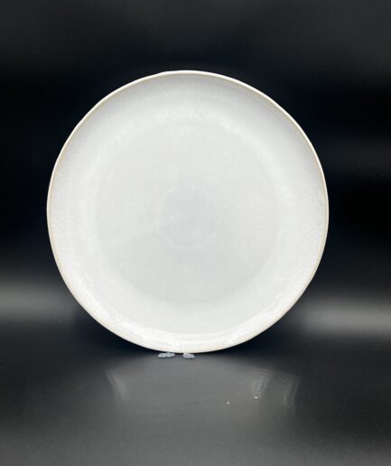 White Cyprus Reactive Glaze Dinner Plate